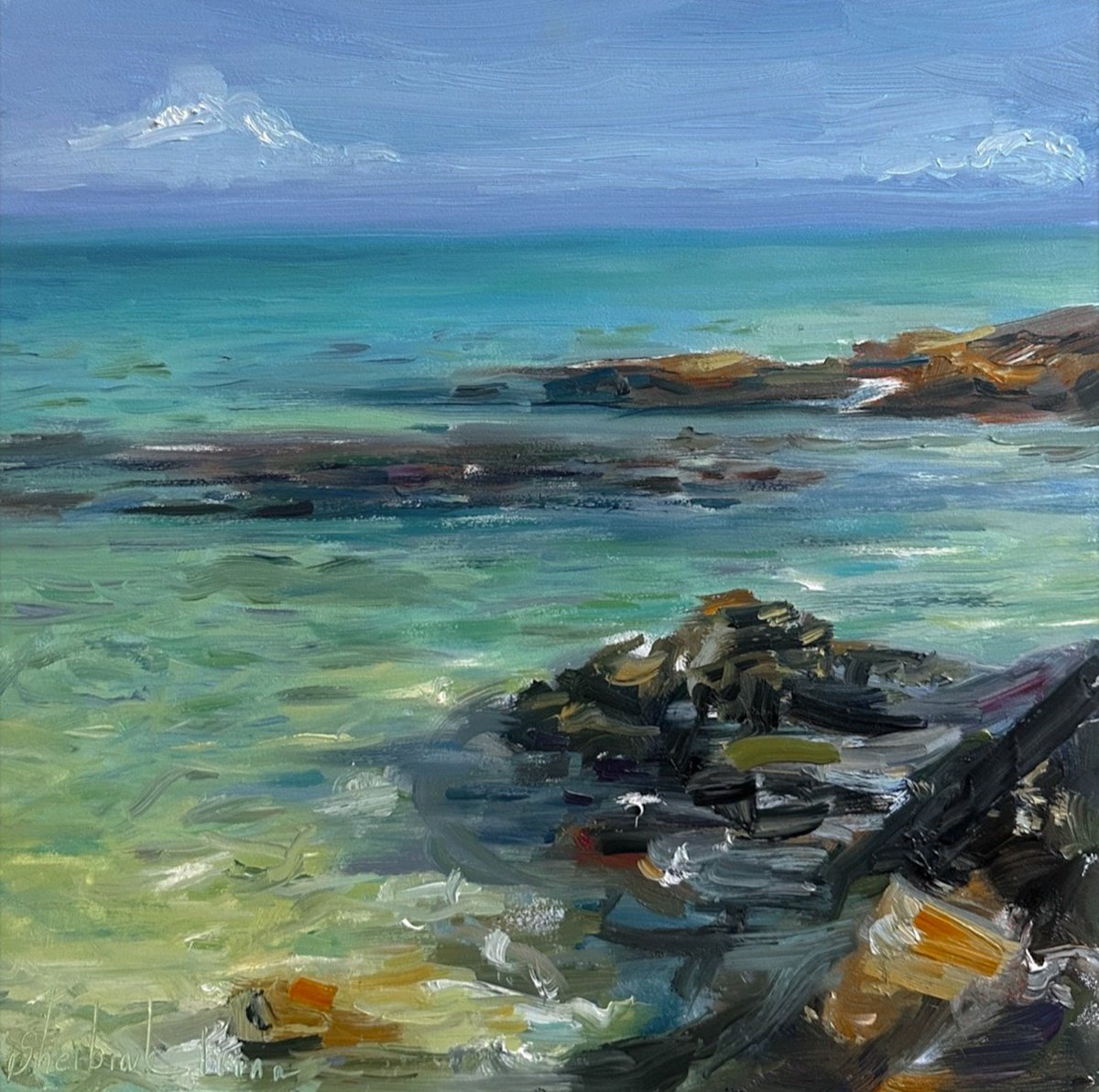 Costal Rocks By Irina Sherbiak, 12 X 12, Artwork For Sale On Artfinder