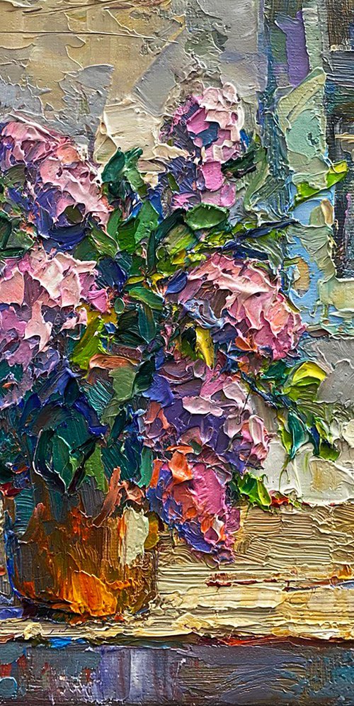 Lilac on the bench by Kalenyuk Alex