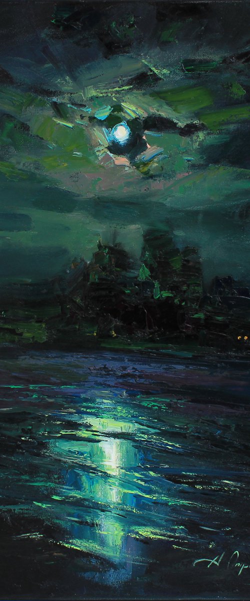 "Full moon in green" by Alisa Onipchenko-Cherniakovska