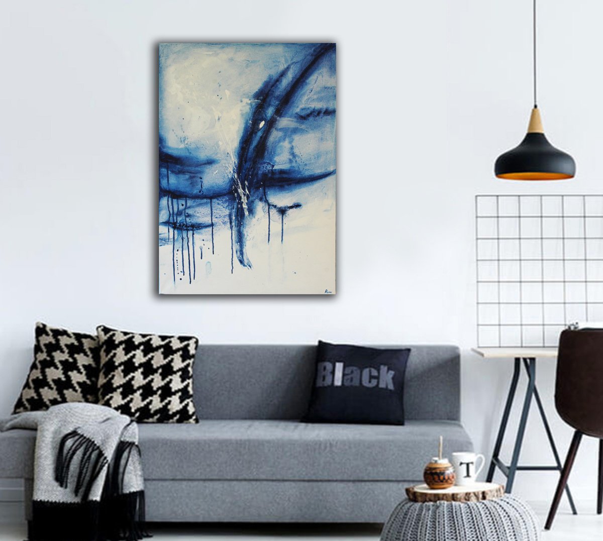 Abstract Acrylic Painting By Rumen Spasov, 28 X 39", "Delicate Touch", Original Artwork