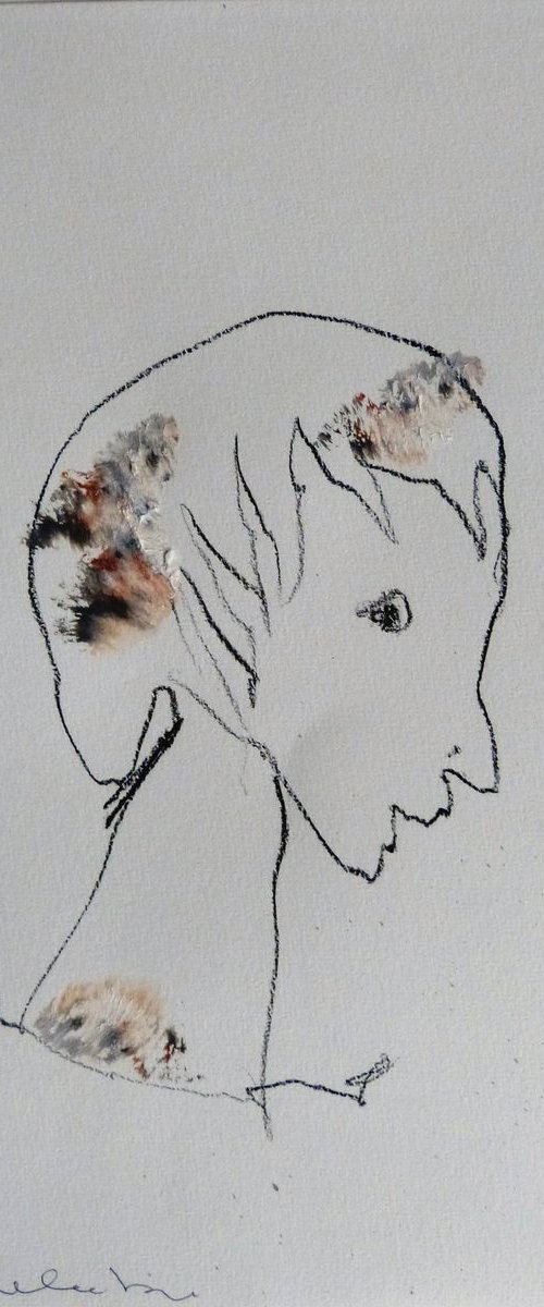 Portrait 19-13, ink on paper 21x29 cm by Frederic Belaubre