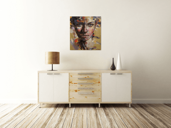 Face on Gold Abstract Portrait