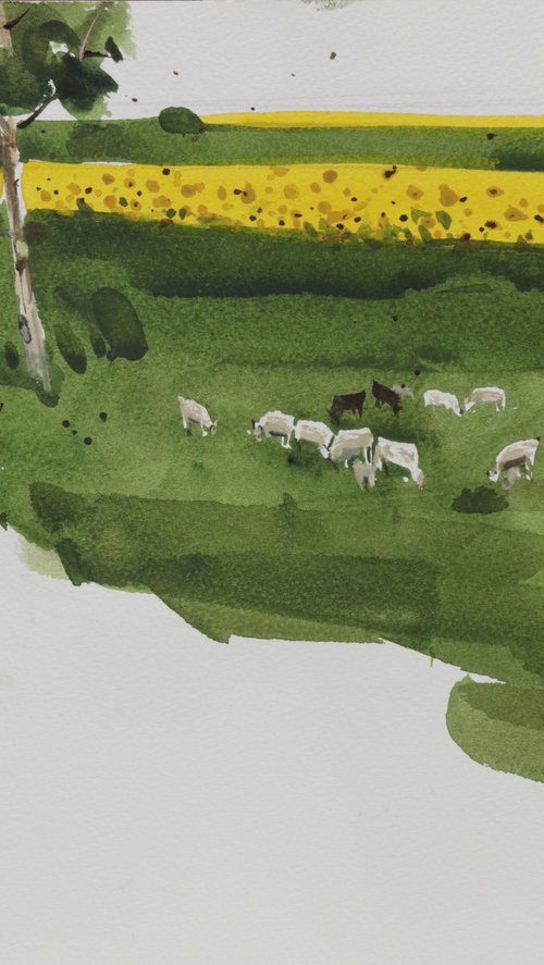 Yellow green composition 5 by Prashant Prabhu