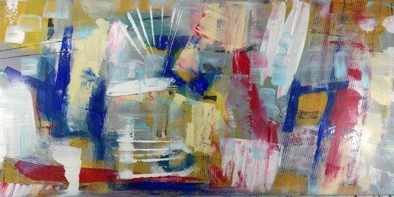 large abstract painting C452- 120x60 cm (48"x24"x1,6")