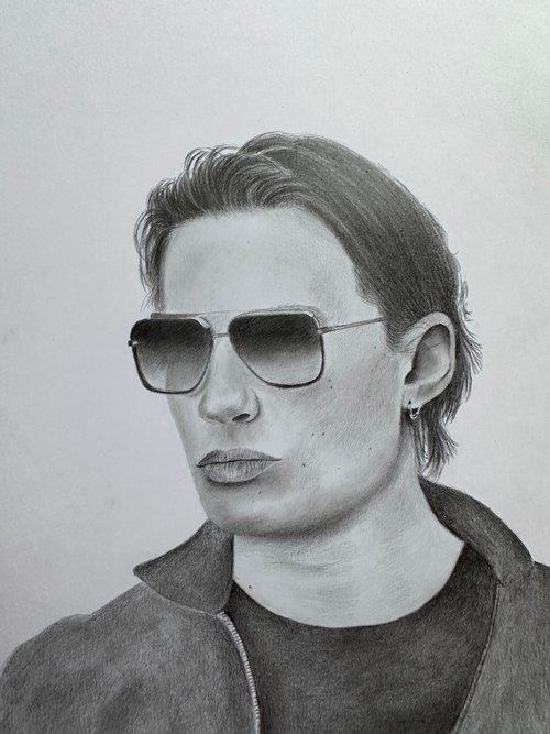 Male model in sunglasses by Maxine Taylor