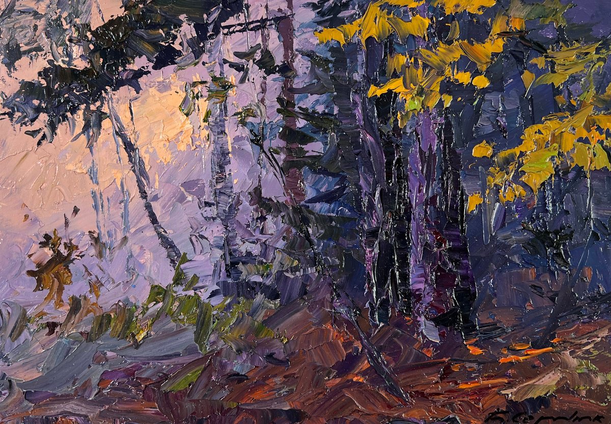 Fog In The Autumn Forest By Boris Serdyuk, 11 X 9, Artwork For Sale On Artfinder