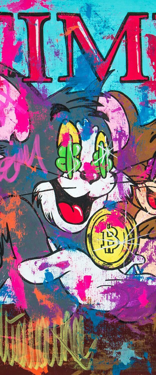 Bitcoin - Tom and Jerry by Carlos Pun Art