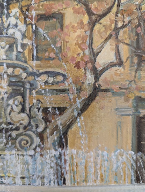 Autumn Fountain Elegance