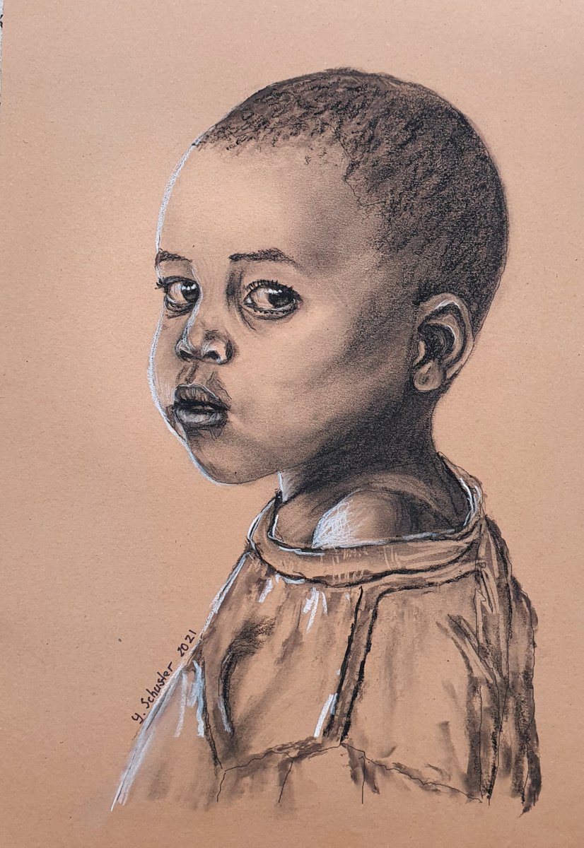 Black Lives Matter. Charcoal drawing on toned paper by Yulia Schuster
