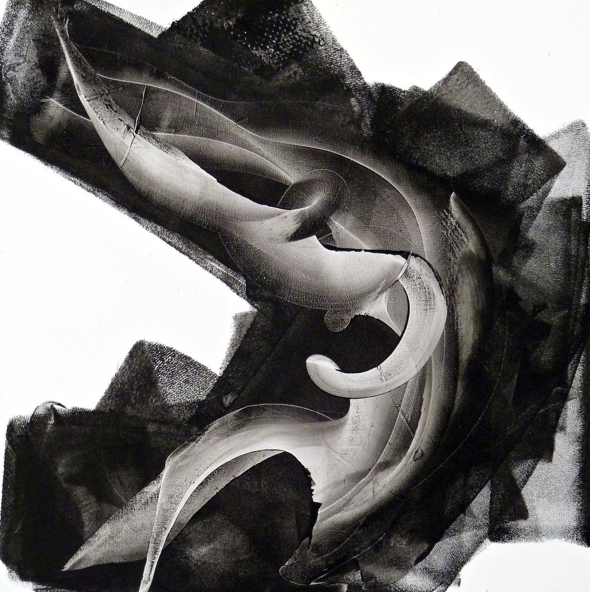 Expressive Abstract Acrylic Painting By Newel Hunter, 36 X 36", Neither Here Nor There, Original Artwork