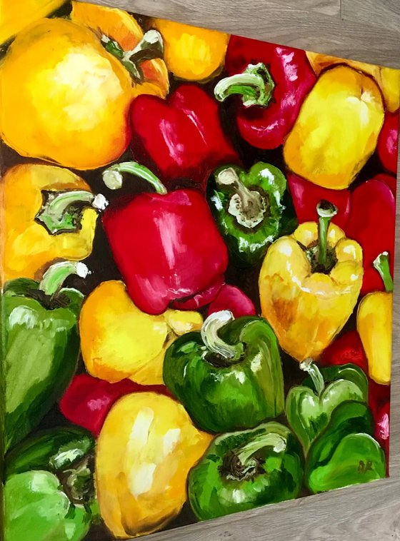 Peppers , oil painting