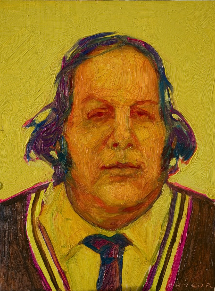 Impressionistic Portrait Oil Painting By Olivier Payeur, 7 X 9", Philippe Katerine Pop, Original Artwork