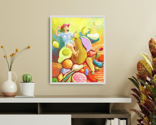 Fruit and vegetable rodeo by Margot Raven