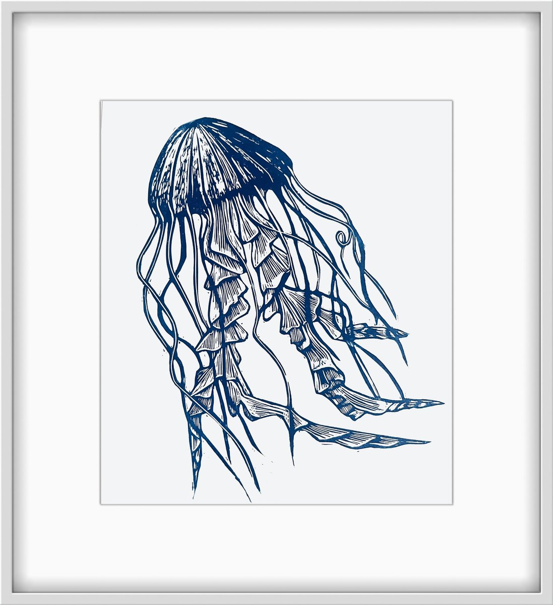 Jellyfish - selling Original Linocut (Multiple Colors Availale)