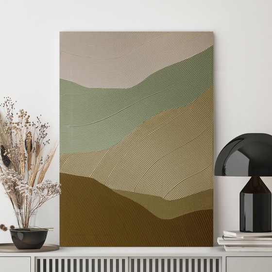 "Cream Field 2" Abstract beige high textured