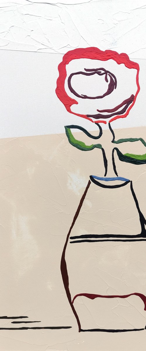 XXIX 1 - Wildflower in a three-colored vase by Uli Lächelt