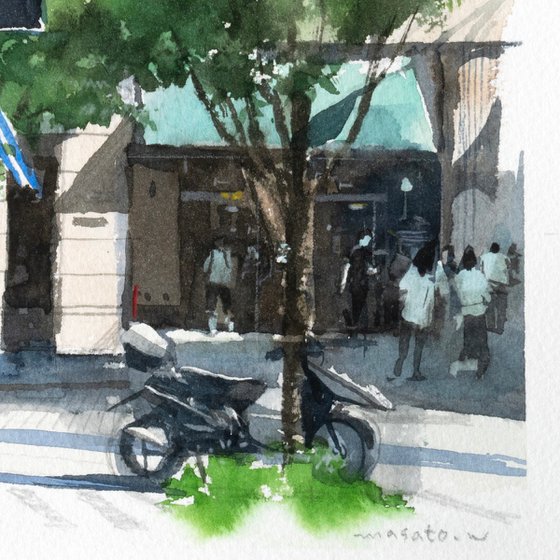 Blue Awning Shop - 30x20cm Sketch