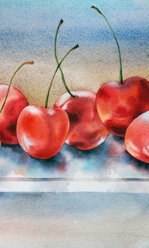 Cherries - Summer still life by Delnara El