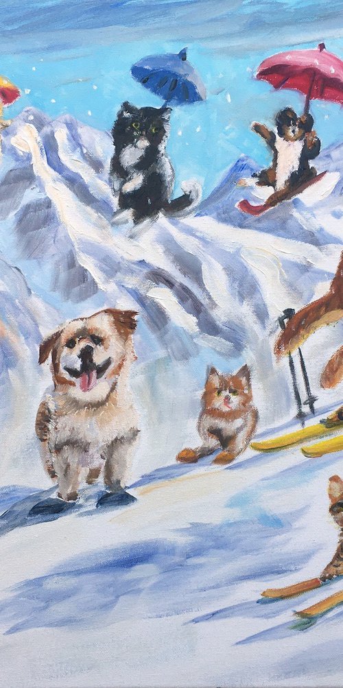 Snowing cats and dogs by Elena Sokolova