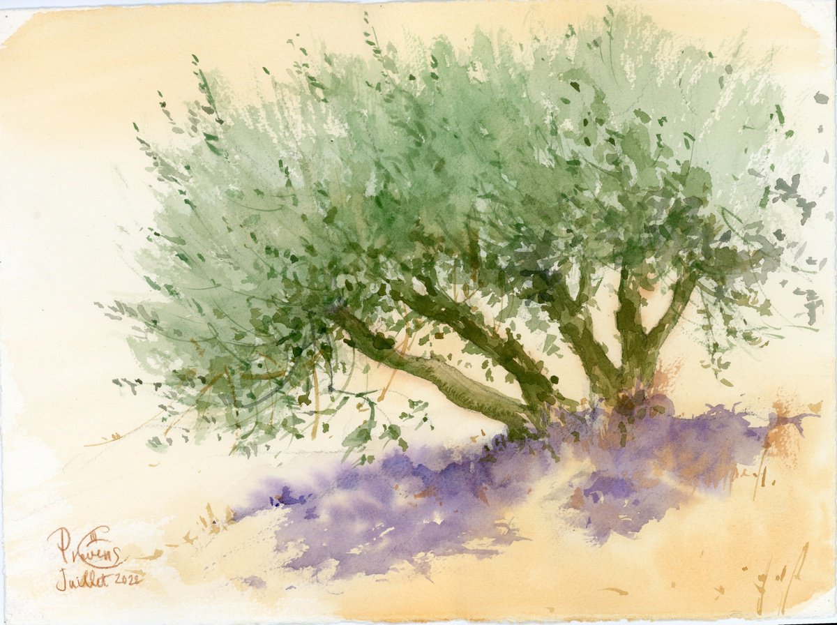 Impressionistic Landscape Watercolour By Tatyana Tokareva, 15 X 11", Olivier, Original Artwork