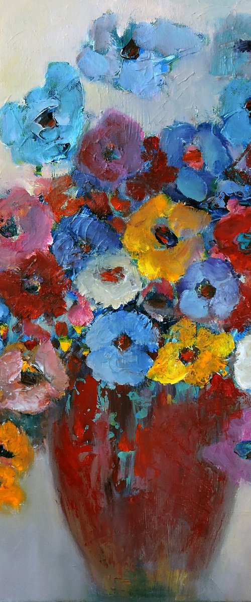 Multicolored Flowers by Veta  Barker