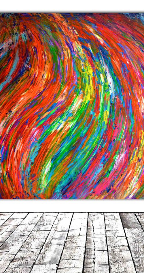 FREE SHIPPING - Gypsy Twirl - XXXL Large Modern Abstract, Huge Painting - Ready to Hang, Office, Hotel and Restaurant Wall Decoration by Soos Tiberiu