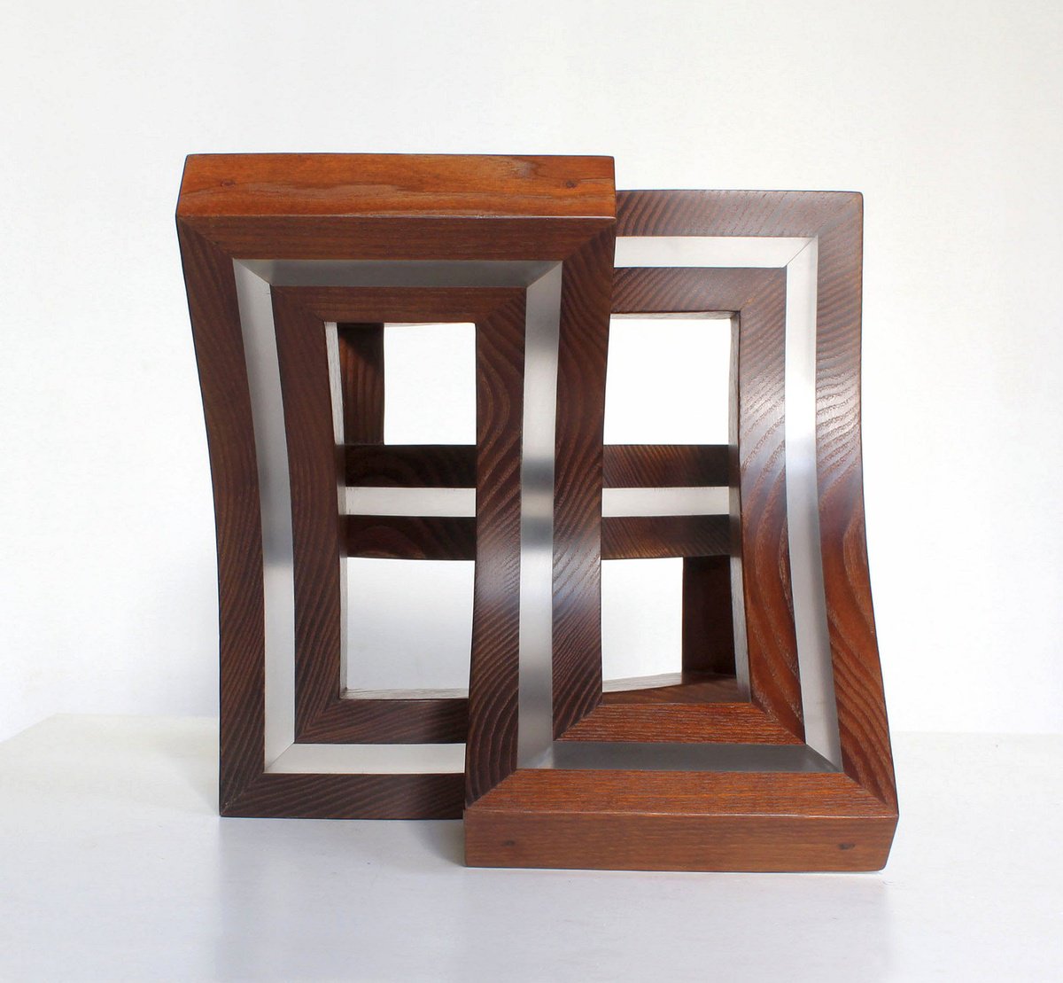 Geometric Abstract Sculpture By Nikolaus Weiler, 8 X 8", Oppotum_Lightline, Original Artwork