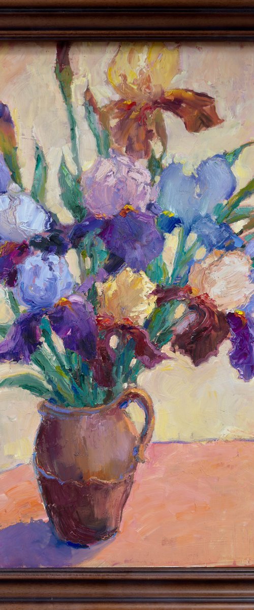 Irises in the morning light by Olha Laptieva