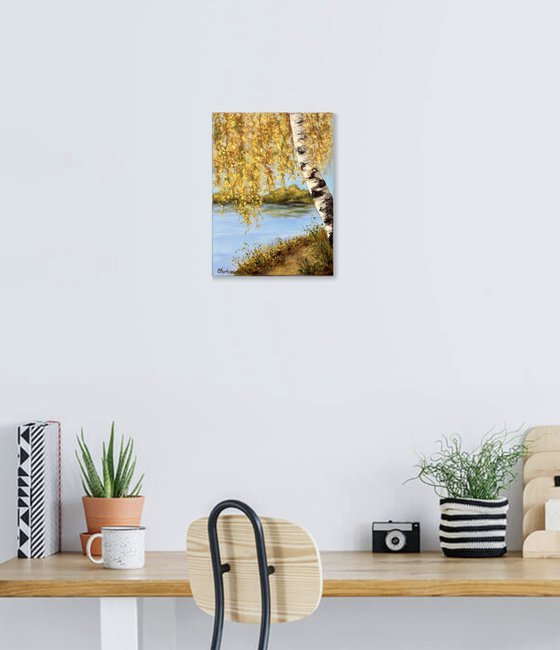 Golden Birch by the Water