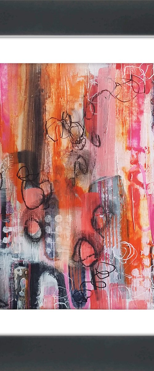 Abstraction #15 - Framed and ready to hang - original abstract painting by Carolynne Coulson