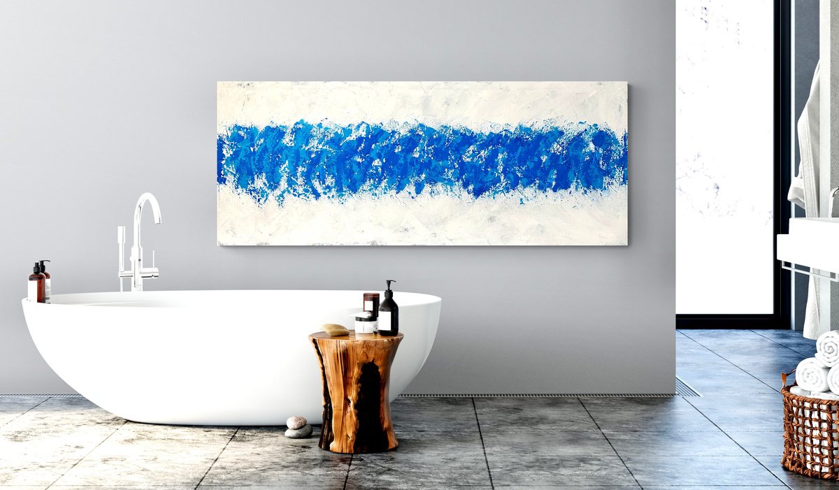Beyond the sea No. 1423 blue & white XXL by Anita Kaufmann