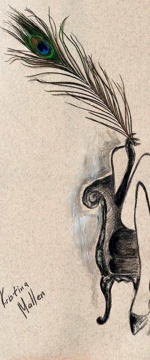 The Lady with a Peacock Feather by Kristina Mallen