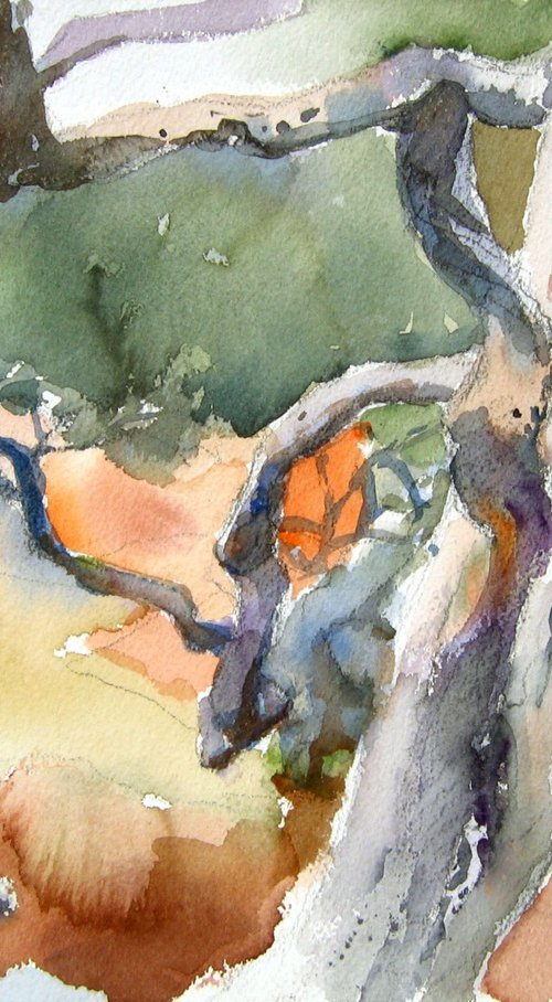 In the Olive  grove II by Goran Žigolić Watercolors
