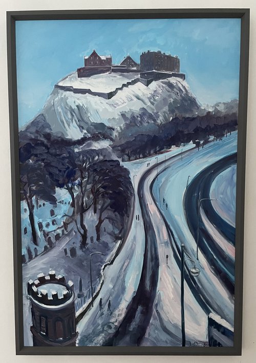'Edinburgh Castle in Winter' by Stephen Howard Harrison