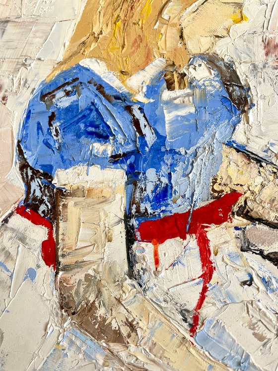 Little girl with cat