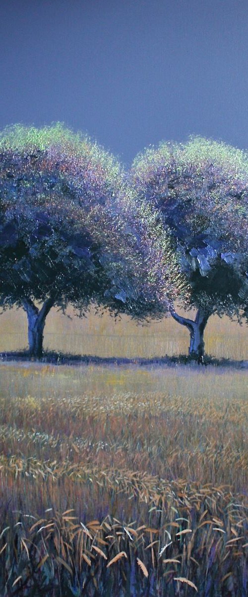 2 Trees Serenity (Large Painting) by Simon Jones