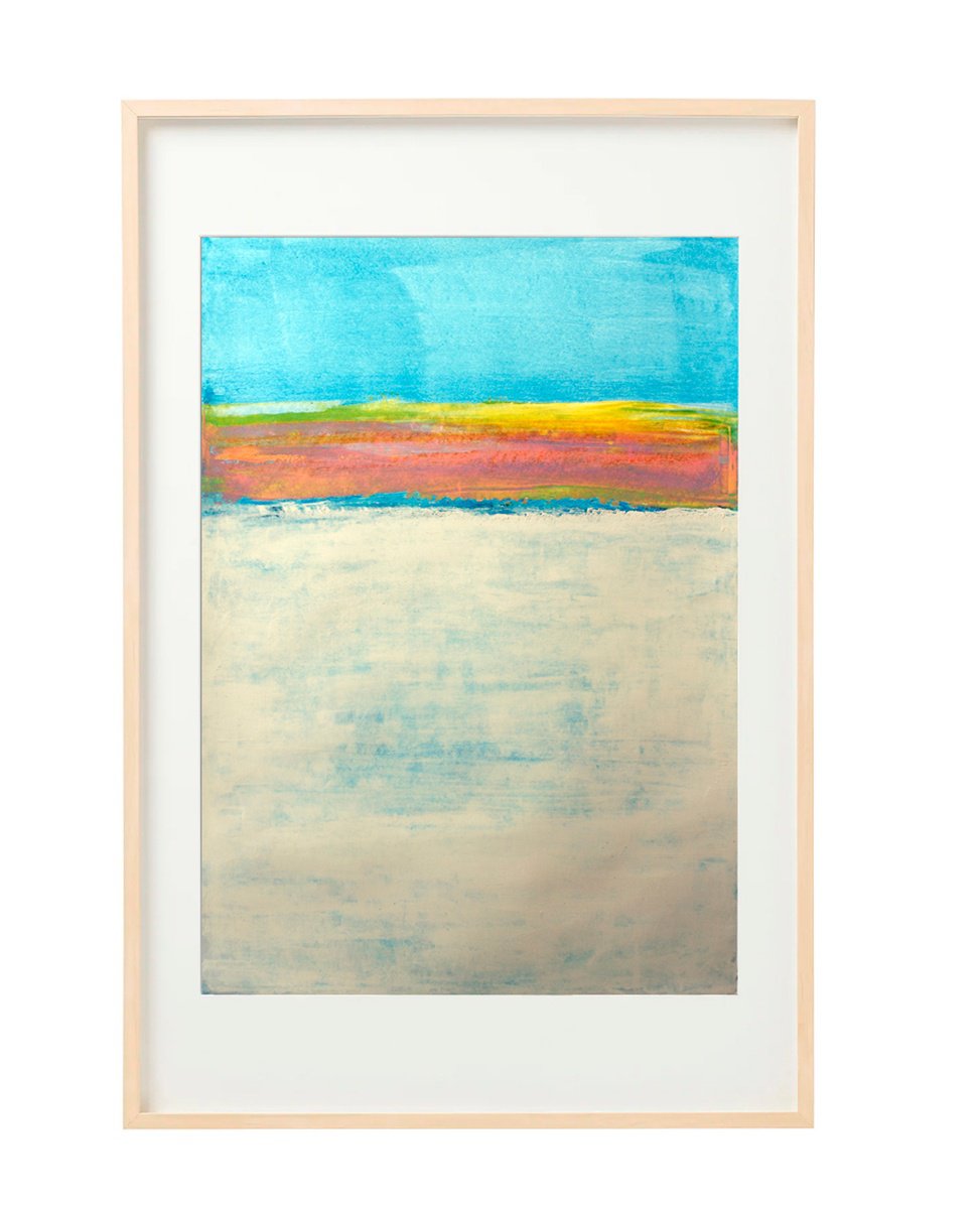 Abstract Acrylic Painting By Marcela Jardon, 20 X 28", Landscape 6081, Original Artwork