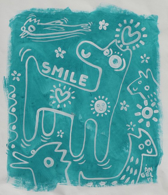 SMILE (HAPPY ANIMALS) 48x53cm