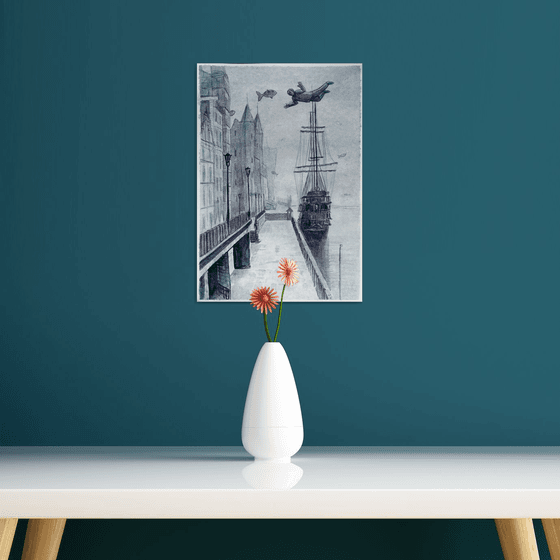 Flying over the dock