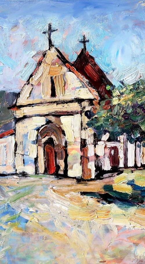 The Old Church at Noon. Dordogne. by Nikifor Swiristuhin