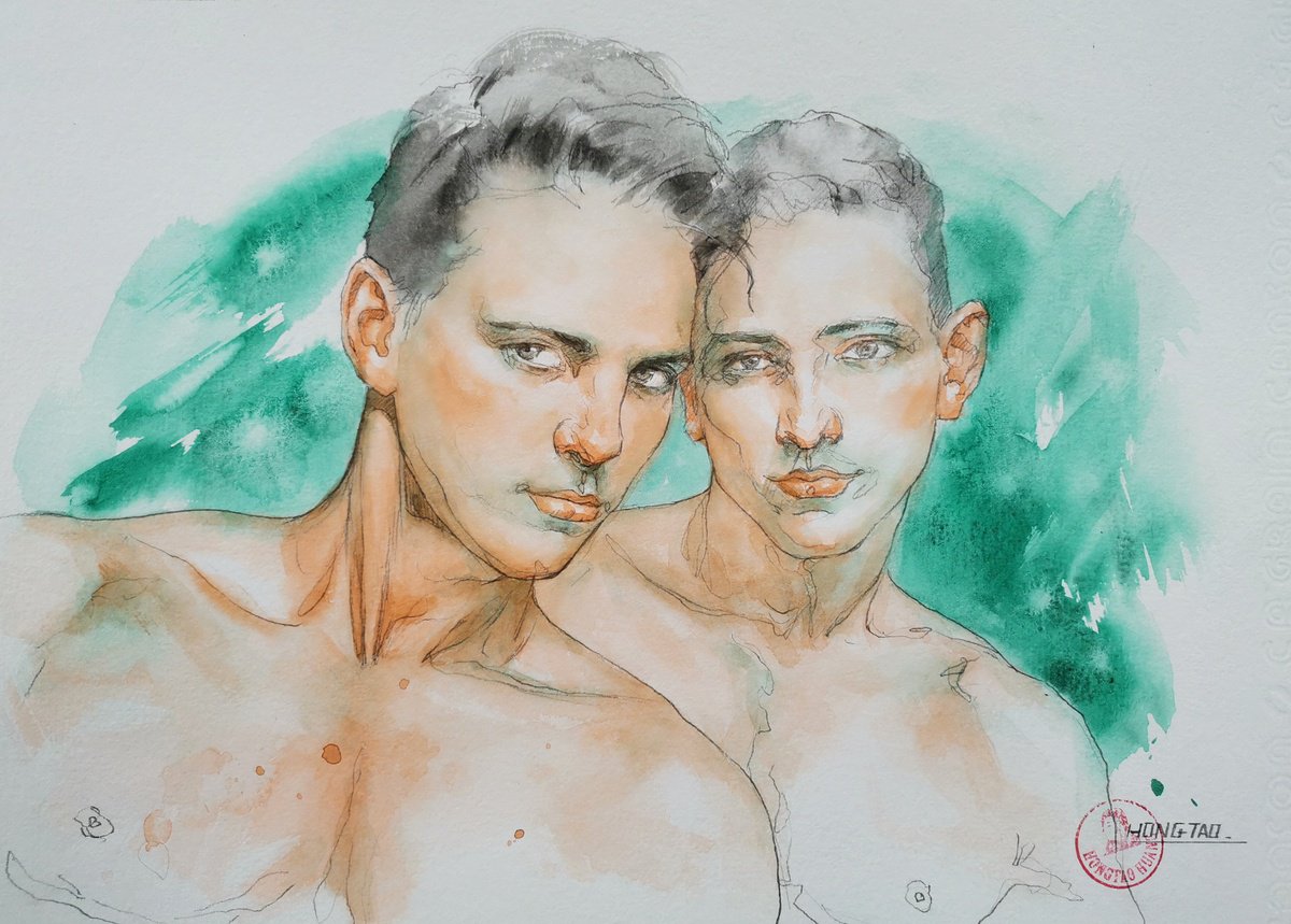 Impressionistic Portrait Watercolour By Hongtao Huang, 11 X 7, The Future Of You, Original Artwork