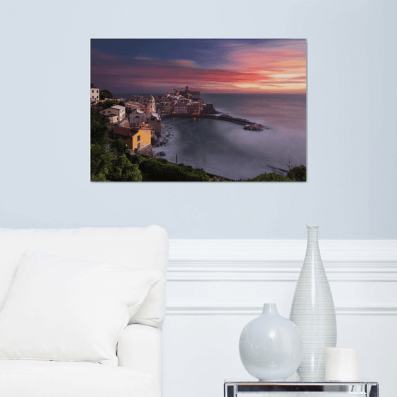 END OF A SUNSET IN VERNAZZA - Photographic Print on 10mm Rigid Support