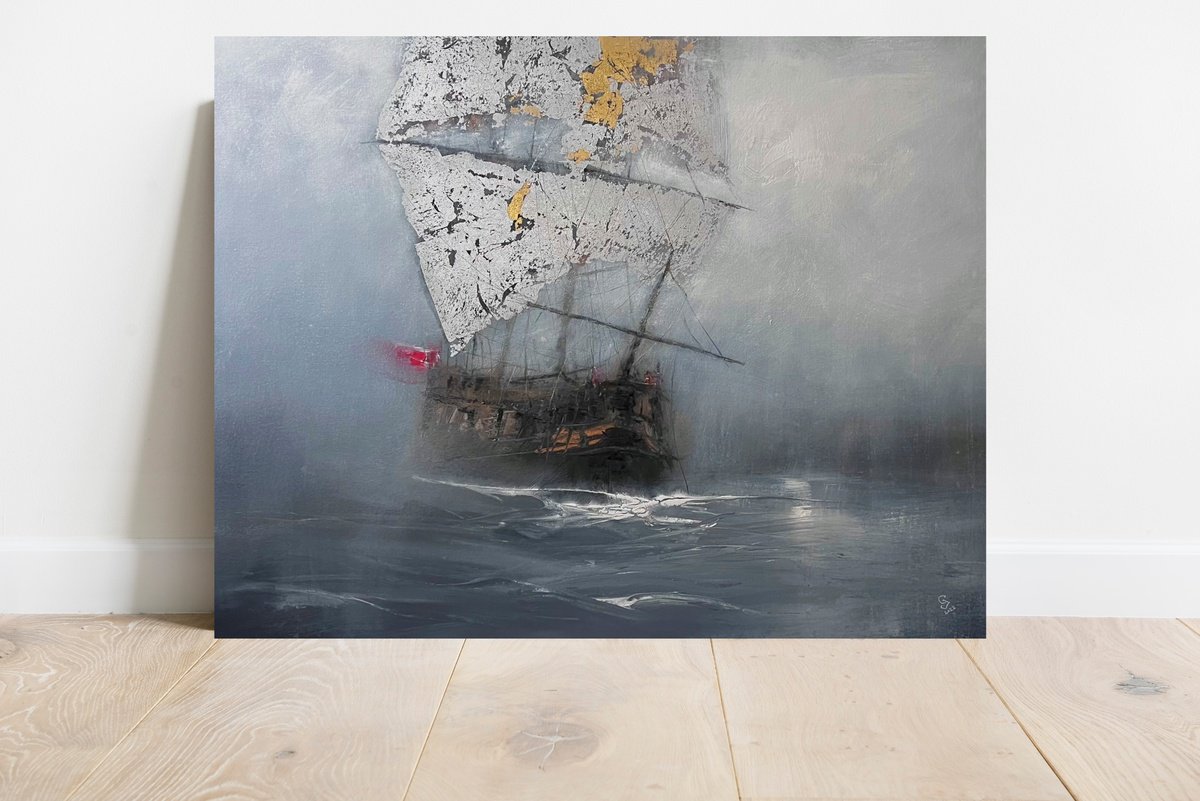 Harbor of destroyed dreams - Lost in the Fog SPECIAL PRICE !!! W 120 x H 94 cm by Ivan Grozdanovski