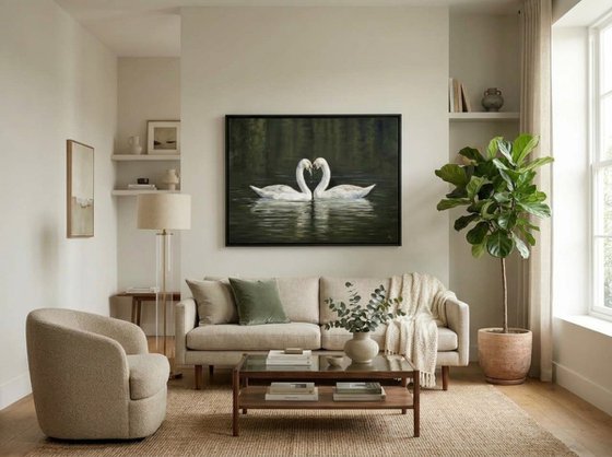 Graceful Swans in love
