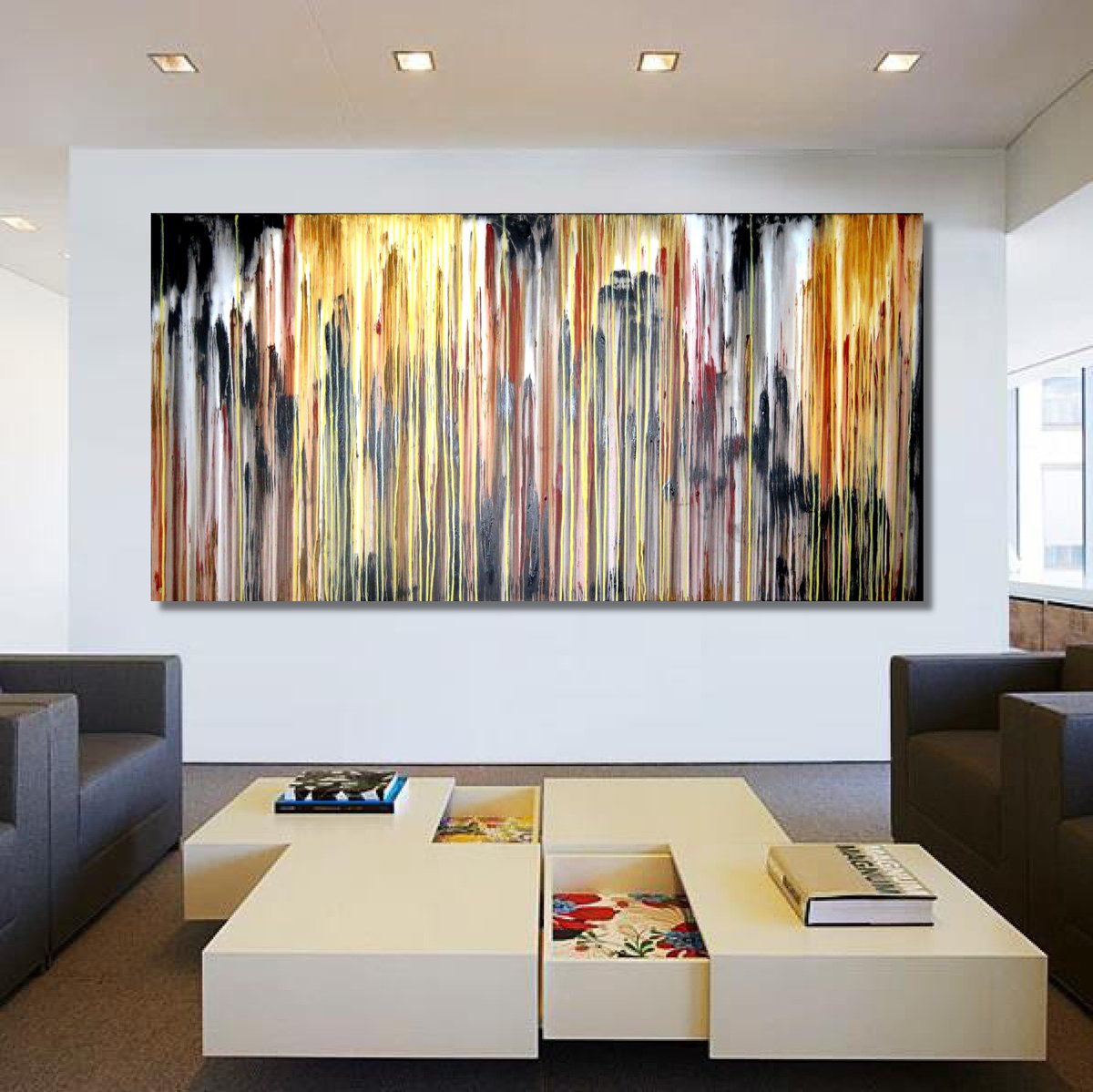 Abstract Landscape Acrylic Painting By Carla Sa Fernandes, 98 X 49, The Emotional Creation #248, Original Artwork