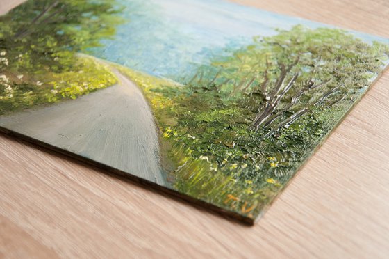 Forest landscape. Oil painting. Original art. 6 x 8 in.