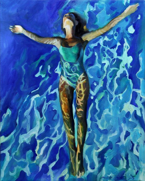 Blue of water  40 x 50 cm.