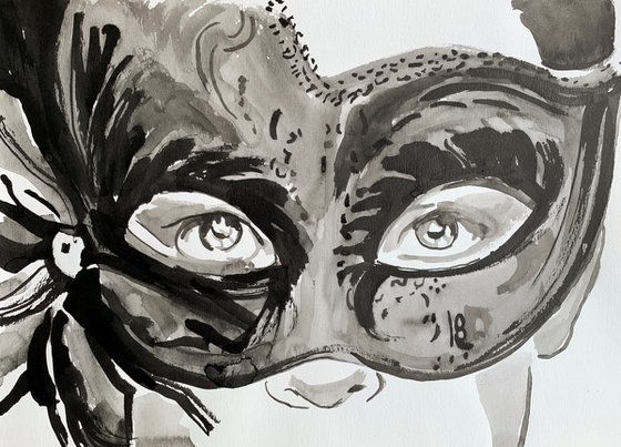 Venetian mask / 29.7 x 21 cm