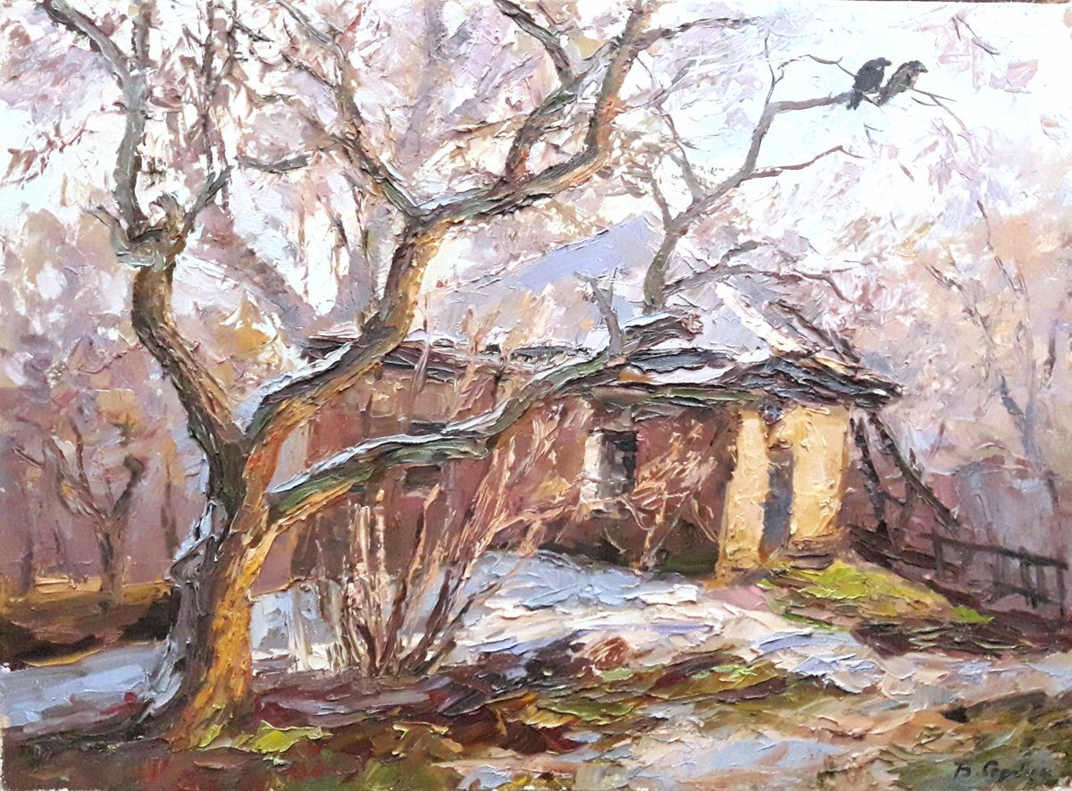 Oil painting Old apple tree nSerb61 by Boris Serdyuk