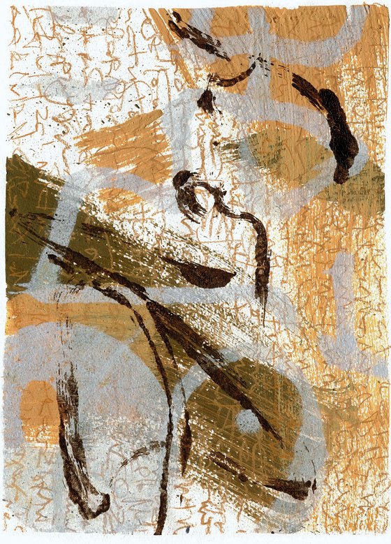 Ochre monochrome abstraction